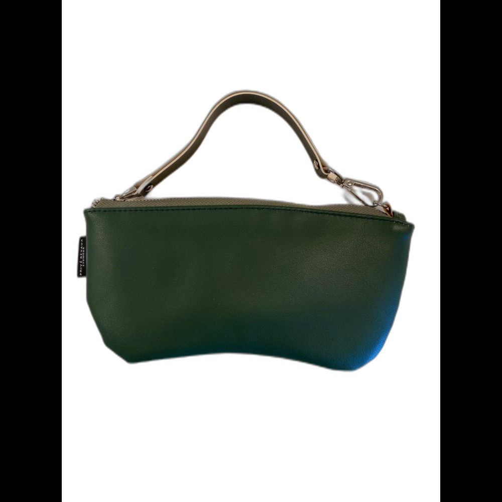 Prive Revaux Eyeglass Case Zipper Closure with Strap Green  Sunglasses Readers